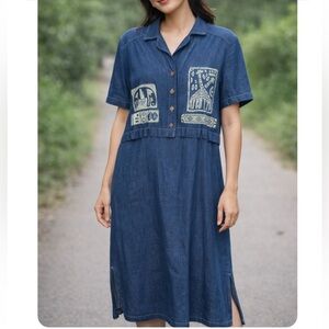 Nina Piccalino Vintage Two Piece Denim Dress